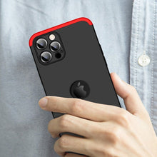 Заредете изображение във визуализатора на галерията – GKK 360 Protection Case Front and Back Case Full Body Cover iPhone 12 Pro Max black-red - TopMag
