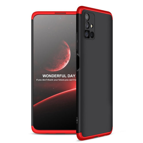 GKK 360 Protection Case Front and Back Case Full Body Cover Samsung Galaxy M51 black-red - TopMag