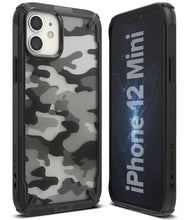 Заредете изображение във визуализатора на галерията – Ringke Fusion X Design durable PC Case with TPU Bumper for iPhone 12 mini Camo Black (XDAP0015) - TopMag
