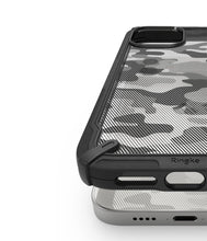 Заредете изображение във визуализатора на галерията – Ringke Fusion X Design durable PC Case with TPU Bumper for iPhone 12 mini Camo Black (XDAP0015) - TopMag
