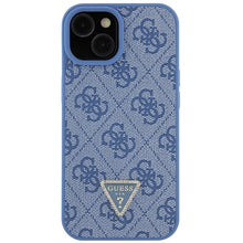 Заредете изображение във визуализатора на галерията – Original Case GUESS hardcase Leather 4G Triangle Strass GUHCP15SP4TDPB for Iphone 15 Blue
