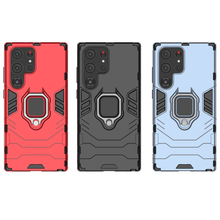 Заредете изображение във визуализатора на галерията – Ring Armor case for Samsung Galaxy S23 Ultra armored cover magnetic ring holder black
