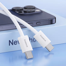 Заредете изображение във визуализатора на галерията – Baseus Superior Series ll USB-C - USB-C 30W 480Mb/s 2m cable - white
