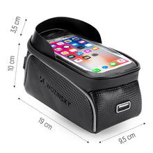 Заредете изображение във визуализатора на галерията – Wozinsky frame bike bag with phone case 2l black (WBB17BK) - TopMag
