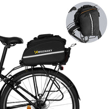 Заредете изображение във визуализатора на галерията – Wozinsky roomy bike carrier bag 35L (rain cover included) black (WBB19BK) - TopMag
