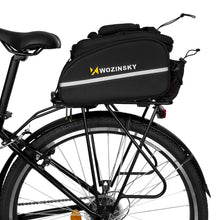 Заредете изображение във визуализатора на галерията – Wozinsky roomy bike carrier bag 35L (rain cover included) black (WBB19BK) - TopMag
