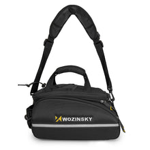Заредете изображение във визуализатора на галерията – Wozinsky roomy bike carrier bag 35L (rain cover included) black (WBB19BK) - TopMag
