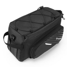 Заредете изображение във визуализатора на галерията – Wozinsky bike carrier bag with 9l shoulder strap (rain cover included) black (WBB22BK) - TopMag
