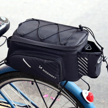 Заредете изображение във визуализатора на галерията – Wozinsky bike carrier bag with 9l shoulder strap (rain cover included) black (WBB22BK) - TopMag
