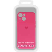 Заредете изображение във визуализатора на галерията – Vennus Silicone Heart Case for Iphone 13 design 1 fuchsia
