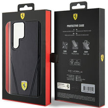Заредете изображение във визуализатора на галерията – Original FERRARI hardcase Hot Stamp V Lines MagSafe FEHMS24LP3BAK for Samsung Galaxy  S24 Ultra Black
