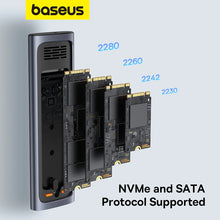 Заредете изображение във визуализатора на галерията – Baseus FlyJoy Series M.2 NVMe / M.2 SATA 10 Gb/s SSD bay - gray
