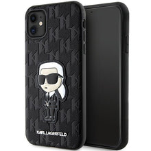 Заредете изображение във визуализатора на галерията – Original Pouch KARL LAGERFELD Saffiano Monogram Ikonik KLHCN61SAKHPKK for Iphone 11/ Xr Black
