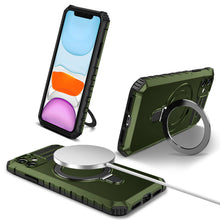 Заредете изображение във визуализатора на галерията – Tel Protect Armor Magsafe Metal Ring Case for Iphone 11 green
