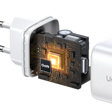 Заредете изображение във визуализатора на галерията – Quick charger GaN 2 x USB-C 45W QC PD Ugreen CD294 - white
