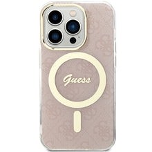 Заредете изображение във визуализатора на галерията – Original Case GUESS hardcase IML 4G MagSafe GUHMP15LH4STP for Iphone 15 Pro pink
