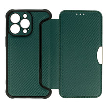 Заредете изображение във визуализатора на галерията – Razor Carbon Book Case for Samsung Galaxy A14 5G dark green
