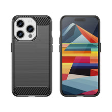 Заредете изображение във визуализатора на галерията – Carbon pattern flexible case for iPhone 15 Pro Carbon Case - black
