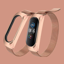 Заредете изображение във визуализатора на галерията – Replacement Metal Wristband Magnetic Bracelet Strap For Xiaomi Mi Band 6 / Mi Band 5 / Mi Band 4 / Mi Band 3 Gold Pink
