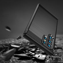 Заредете изображение във визуализатора на галерията – Carbon Case for Samsung Galaxy S23 Ultra flexible silicone carbon cover black
