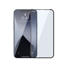 Заредете изображение във визуализатора на галерията – Baseus 2x Full screen 0,3 mm Anti Blue Light tempered glass with a frame iPhone 12 mini Black (SGAPIPH54N-KB01) - TopMag
