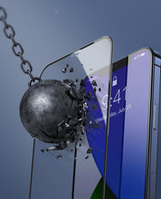 Заредете изображение във визуализатора на галерията – Baseus 2x Full screen 0,3 mm Anti Blue Light tempered glass with a frame iPhone 12 mini Black (SGAPIPH54N-KB01) - TopMag
