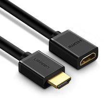 Заредете изображение във визуализатора на галерията – Ugreen cable cord adapter plug HDMI extension cable (female) - HDMI (male) 4K 10.2 Gbps 340 Mhz audio ethernet 0.5 m black (HD107 10140) - TopMag
