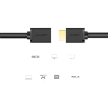 Заредете изображение във визуализатора на галерията – Ugreen cable cord adapter plug HDMI extension cable (female) - HDMI (male) 4K 10.2 Gbps 340 Mhz audio ethernet 0.5 m black (HD107 10140) - TopMag
