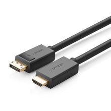 Заредете изображение във визуализатора на галерията – Ugreen unidirectional DisplayPort to HDMI Cable 4K 30Hz 32 AWG 1.5m Black (DP101 10239) - TopMag
