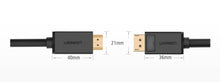 Заредете изображение във визуализатора на галерията – Ugreen unidirectional DisplayPort to HDMI Cable 4K 30Hz 32 AWG 1.5m Black (DP101 10239) - TopMag
