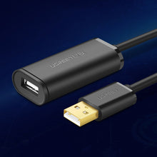 Заредете изображение във визуализатора на галерията – Ugreen active cable USB 2.0 extension cable 480 Mbps 10 m black (US121 10321) - TopMag
