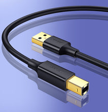 Заредете изображение във визуализатора на галерията – Ugreen USB Type B printer cable (male) - USB 2.0 (male) 480 Mbps 1.5 m black (US135 10350) - TopMag

