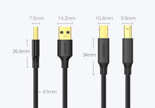 Заредете изображение във визуализатора на галерията – Ugreen USB Type B printer cable (male) - USB 2.0 (male) 480 Mbps 1.5 m black (US135 10350) - TopMag
