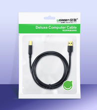 Заредете изображение във визуализатора на галерията – Ugreen USB Type B printer cable (male) - USB 2.0 (male) 480 Mbps 1.5 m black (US135 10350) - TopMag
