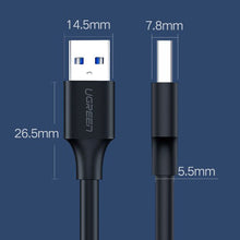 Заредете изображение във визуализатора на галерията – Ugreen cable USB - USB cable (male - USB 3.2 Gen 1) 1 m black (US128 10370) - TopMag
