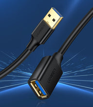 Заредете изображение във визуализатора на галерията – Ugreen cable cord extension adapter USB 3.0 (female) - USB 3.0 (male) 2 m black (US129 10373) - TopMag
