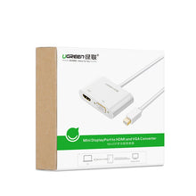 Заредете изображение във визуализатора на галерията – Ugreen HDMI / VGA adapter - mini DisplayPort 4K @ 30 Hz Full HD 1080p black (MD108 10439) - TopMag
