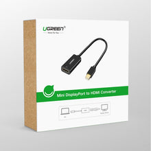 Заредете изображение във визуализатора на галерията – Ugreen adapter cable FHD (1080p) HDMI (female) - Mini DisplayPort (male - Thunderbolt 2.0) white (MD112 10460) - TopMag
