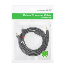 Заредете изображение във визуализатора на галерията – Ugreen cable audio cable 3.5 mm mini jack (female) - 2RCA (male) 25 cm gray (AV102 10561) - TopMag

