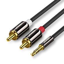 Заредете изображение във визуализатора на галерията – Ugreen cable audio cable 3.5 mm mini jack - 2RCA 2 m black (AV116 10584) - TopMag
