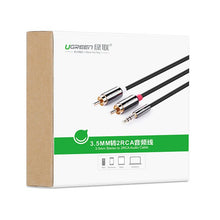 Заредете изображение във визуализатора на галерията – Ugreen cable audio cable 3.5 mm mini jack - 2RCA 2 m black (AV116 10584) - TopMag
