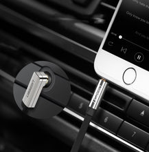 Заредете изображение във визуализатора на галерията – Ugreen flat angled cable AUX audio cable 3.5 mm mini jack 0.5 m black (AV119 10596) - TopMag
