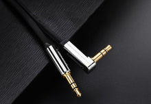 Заредете изображение във визуализатора на галерията – Ugreen flat angled cable AUX audio cable 3.5 mm mini jack 0.5 m black (AV119 10596) - TopMag
