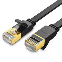 Заредете изображение във визуализатора на галерията – Ugreen Flat Cable Internet Network Cable Ethernet Patchcord RJ45 Cat 7 STP LAN 10 Gbps 3m Black (NW106 11262) - TopMag

