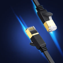 Заредете изображение във визуализатора на галерията – Ugreen Flat Cable Internet Network Cable Ethernet Patchcord RJ45 Cat 7 STP LAN 10 Gbps 5m Black (NW106 11263) - TopMag
