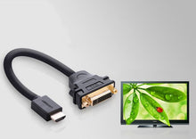 Заредете изображение във визуализатора на галерията – Ugreen cable cable adapter adapter DVI 24 + 5 pin (female) - HDMI (male) 22 cm black (20136) - TopMag
