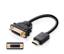 Заредете изображение във визуализатора на галерията – Ugreen cable cable adapter adapter DVI 24 + 5 pin (female) - HDMI (male) 22 cm black (20136) - TopMag
