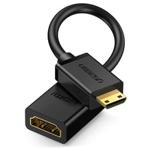 Заредете изображение във визуализатора на галерията – Ugreen adapter cable HDMI (female) - mini HDMI (male) 4K 60 Hz Ethernet HEC ARC audio 32 channels 22 cm black (20137) - TopMag
