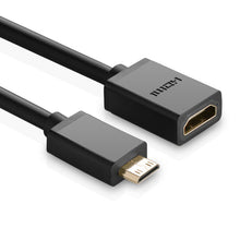 Заредете изображение във визуализатора на галерията – Ugreen adapter cable HDMI (female) - mini HDMI (male) 4K 60 Hz Ethernet HEC ARC audio 32 channels 22 cm black (20137) - TopMag
