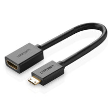 Заредете изображение във визуализатора на галерията – Ugreen adapter cable HDMI (female) - mini HDMI (male) 4K 60 Hz Ethernet HEC ARC audio 32 channels 22 cm black (20137) - TopMag

